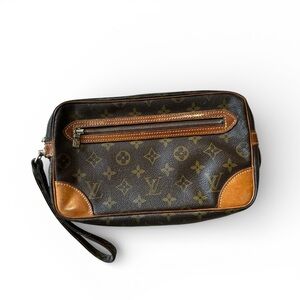 Louis Vuitton Marly Dragonne clutch bag classic monogram canvas